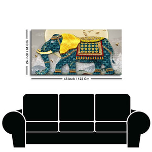 Classic and Royal Elephant with Golden Tusks wall Painting