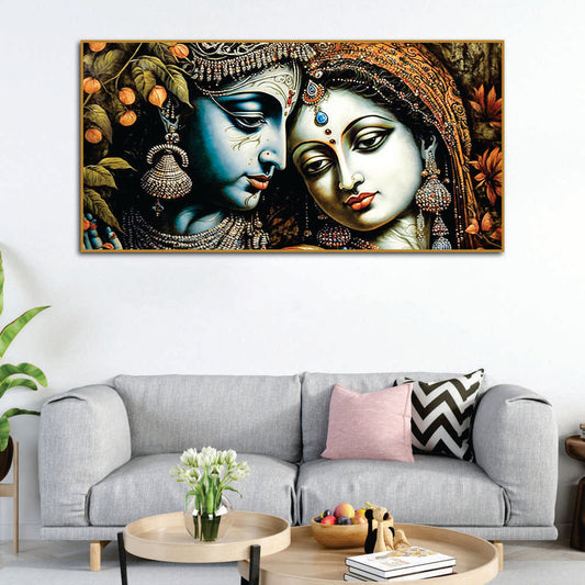 Classic Lord Radha Rani and krishna Canvas Wall Painting