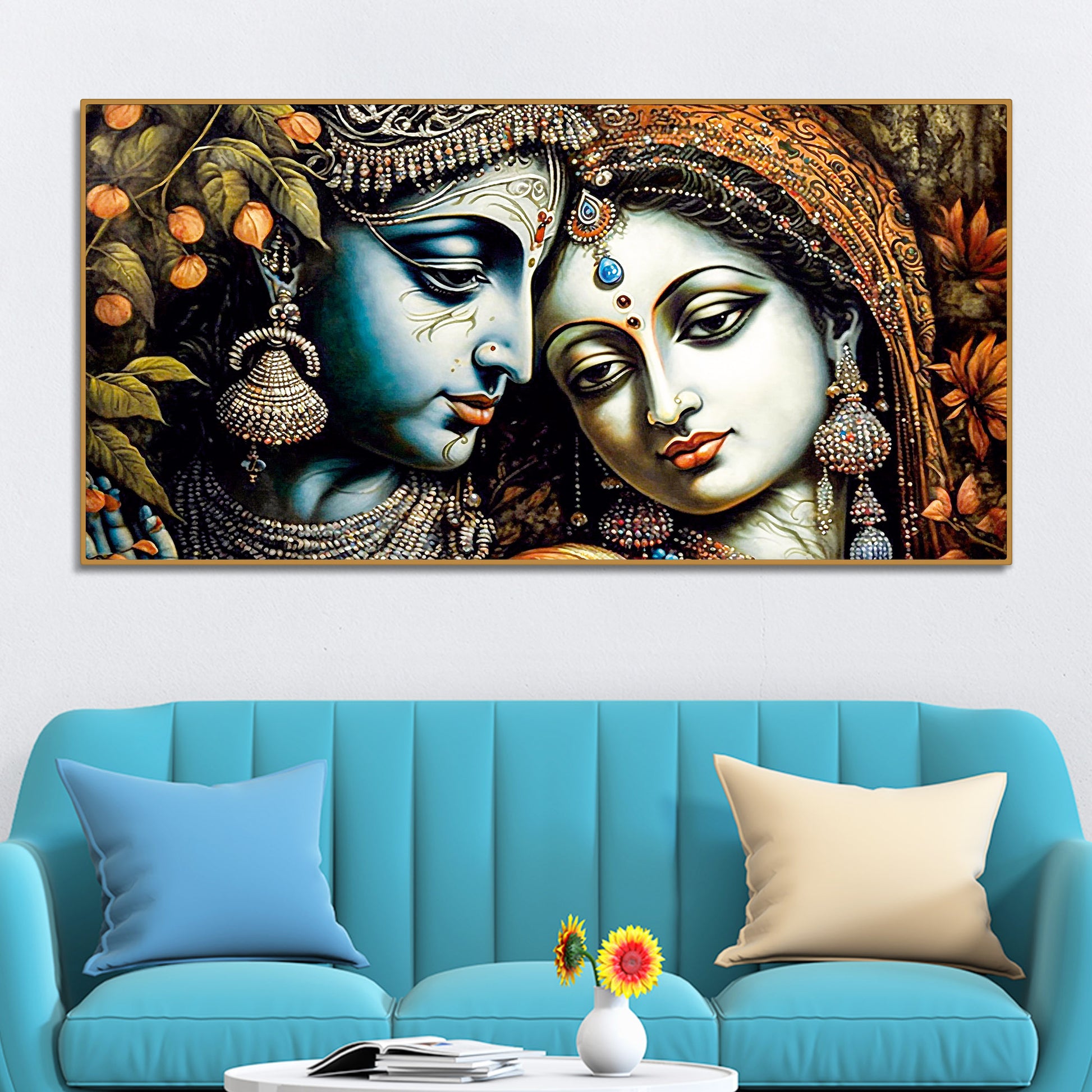 Classic Lord Radha Rani and krishna Canvas Wall Painting