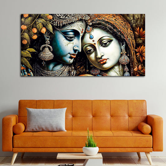 Classic Lord Radha Rani and krishna Canvas Wall Painting