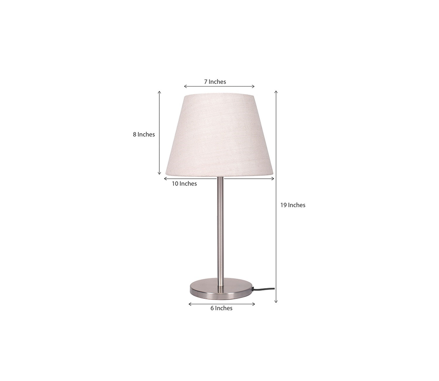 Classy White Color Metal Finish Table Lamp