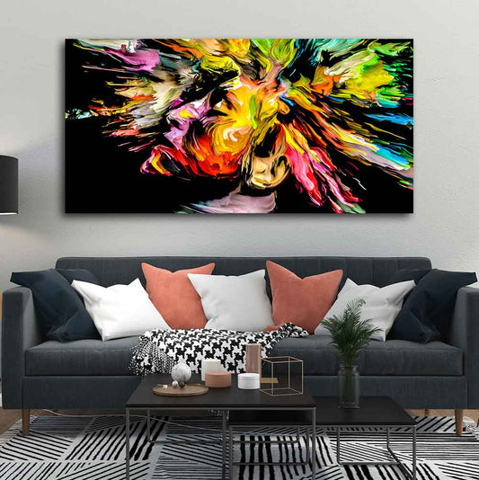 Colorful Abstract Human Head Wall Painting