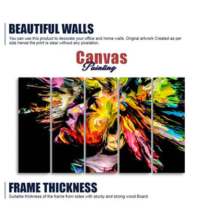 Colorful Abstract Human Head Wall Painting of Five Pieces