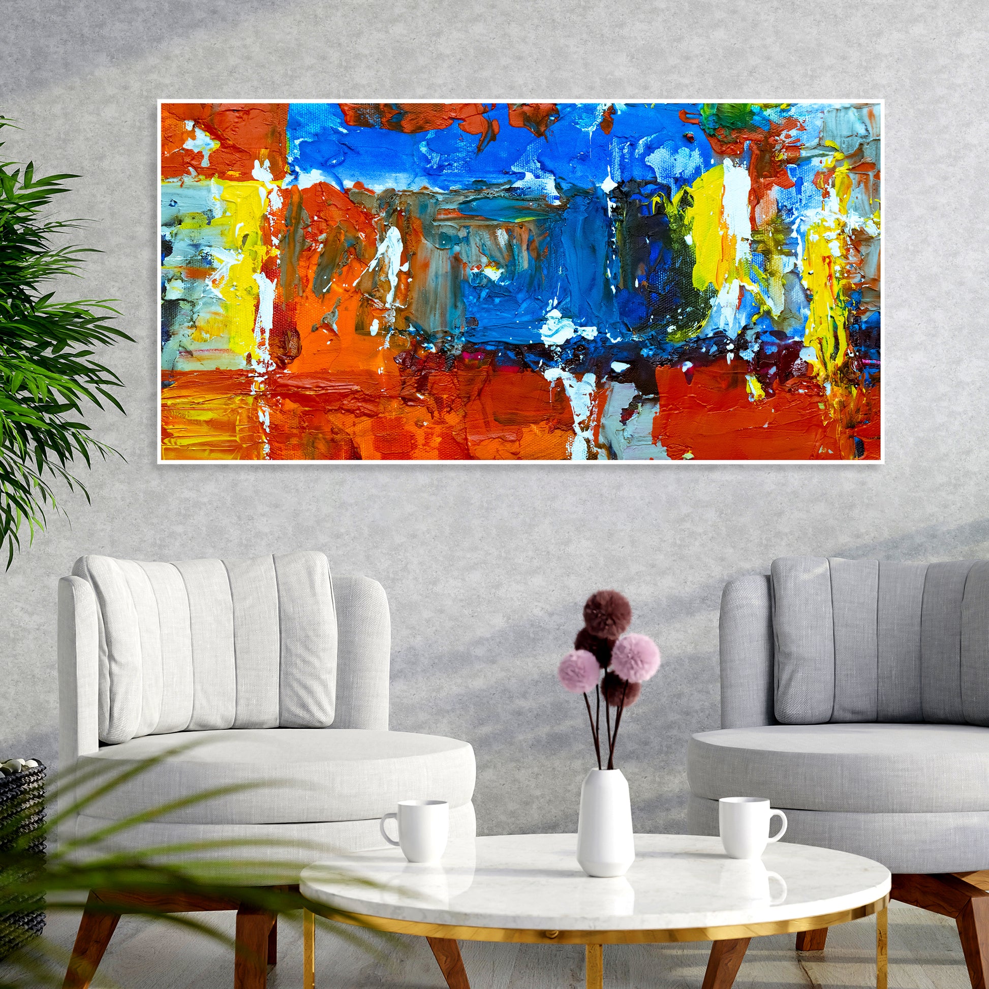 Colorful Abstract Texture Floating Frame Wall Painting