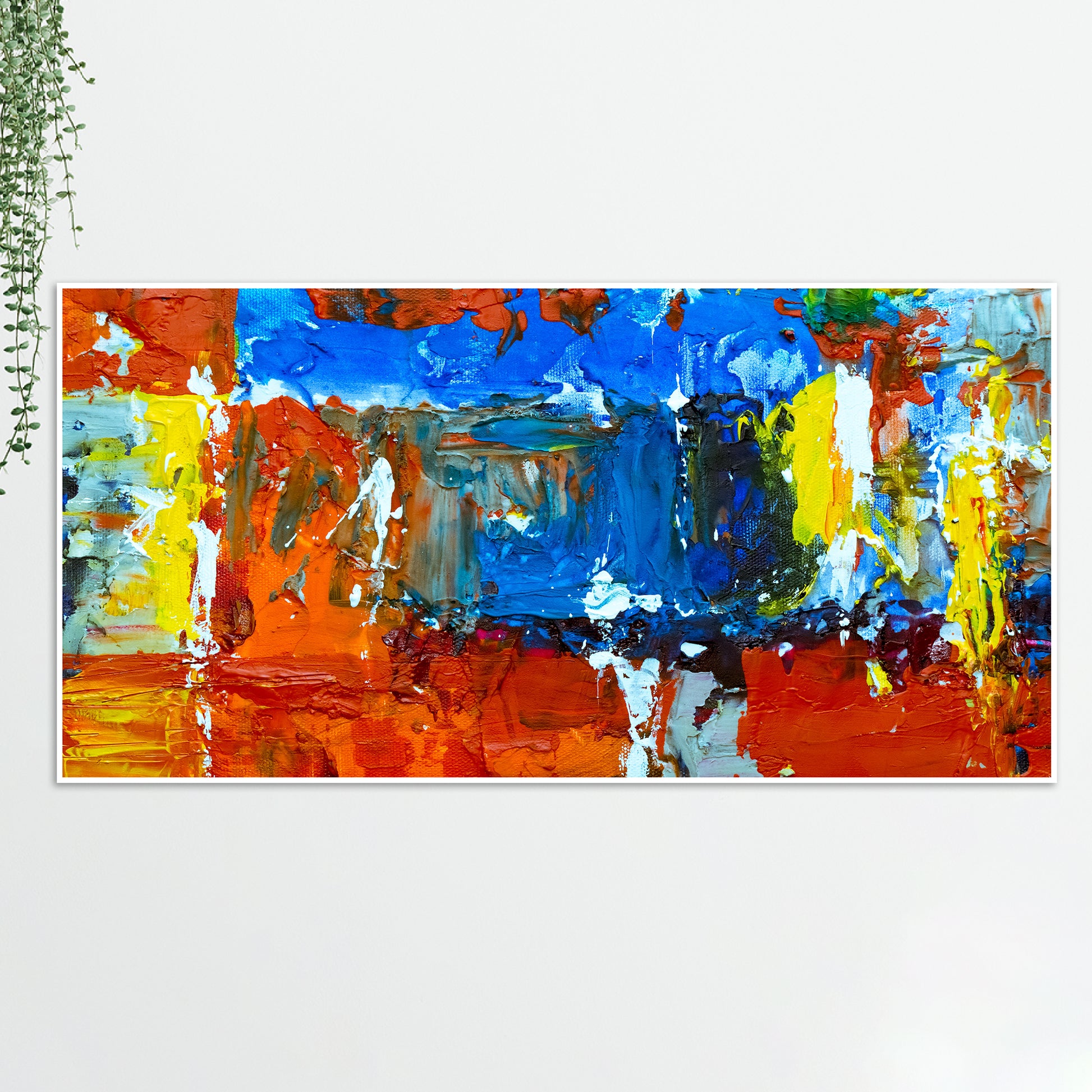 Colorful Abstract Texture Floating Frame Wall Painting