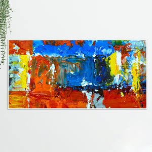 Colorful Abstract Texture Floating Frame Wall Painting