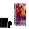 Colorful Autumn Trees Abstract Forest with Lake Canvas Wall Painting
