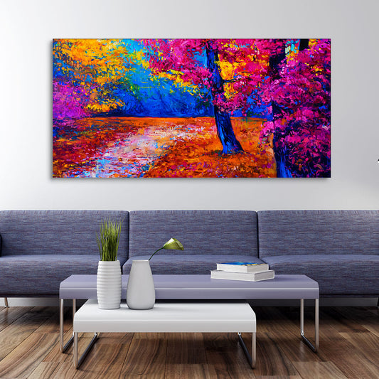 Colorful Autumn Trees Canvas Wall Painting