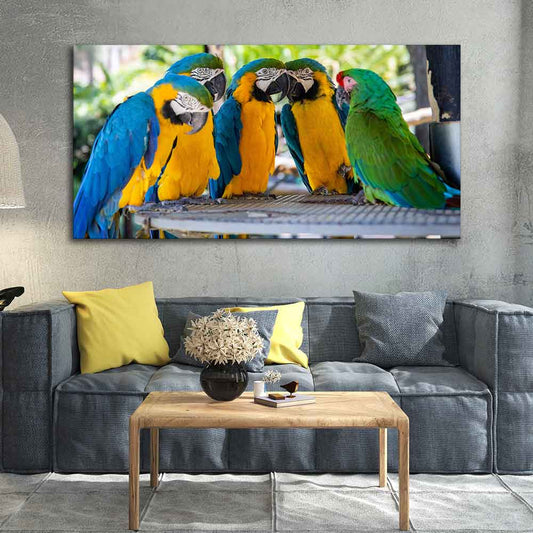 Colorful Mascaw Parrots Canvas Wall Painting