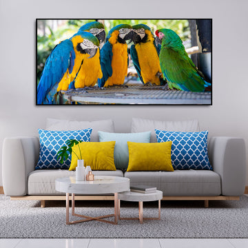 Colorful Mascaw Parrots Canvas Wall Painting