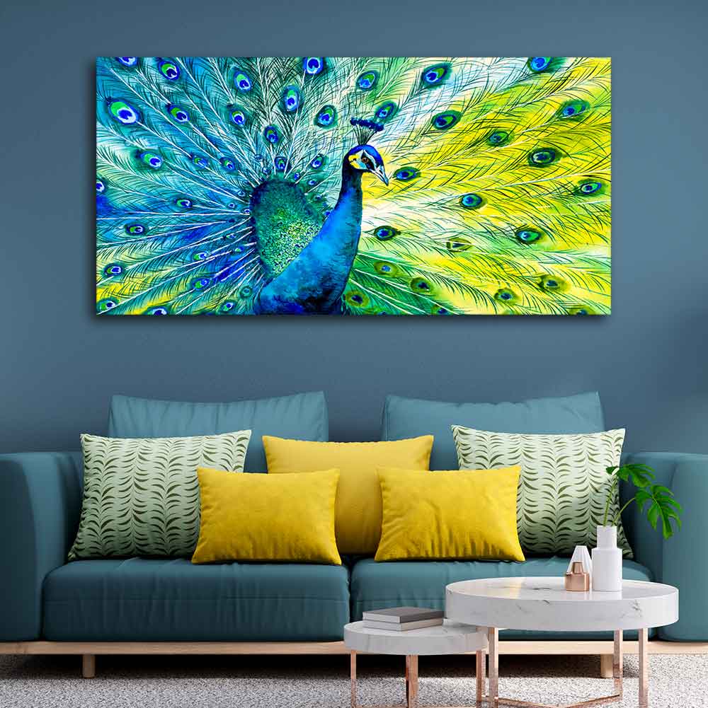 Colorful Peacock Canvas Wall Painting