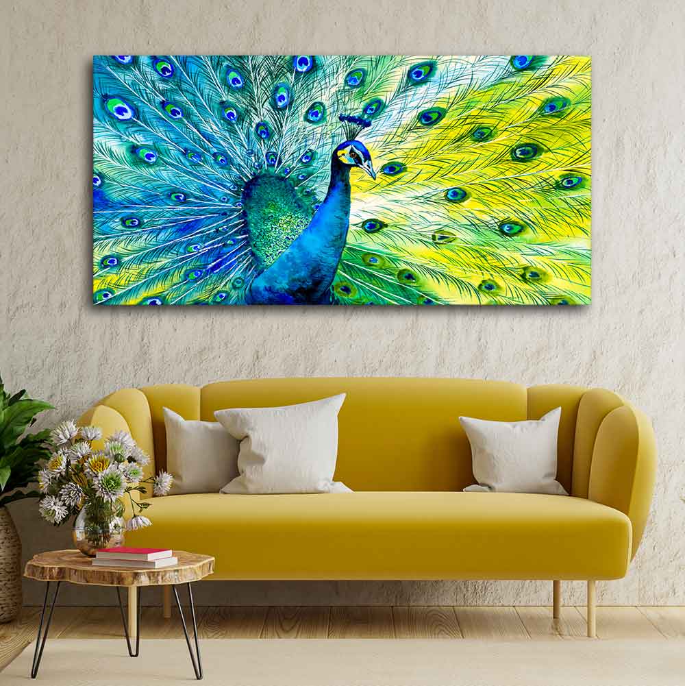 Colorful Peacock Canvas Wall Painting