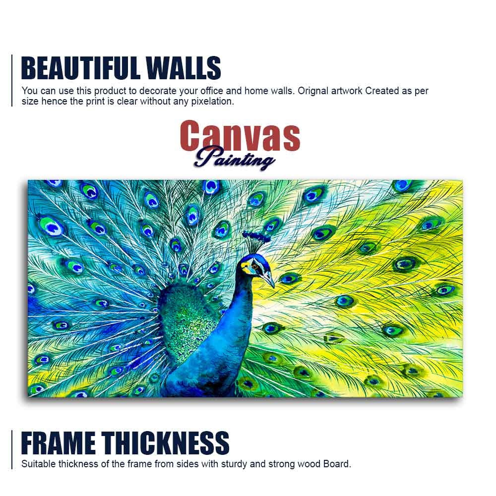 Colorful Peacock Canvas Wall Painting