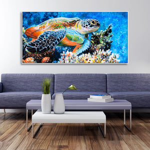 Colorful Turtle Canvas Wall Painting