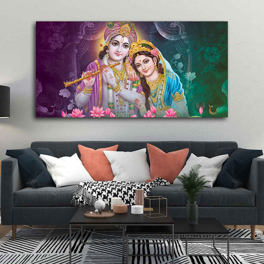 Colorful Wall Painting of Lord Radha Krishna