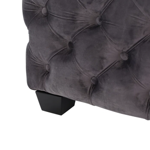 Comfy Square Shape Dark Grey Ottoman with Metal Finish