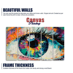 Conceptual Abstract Picture of the Eye Five Pieces Wall Painting