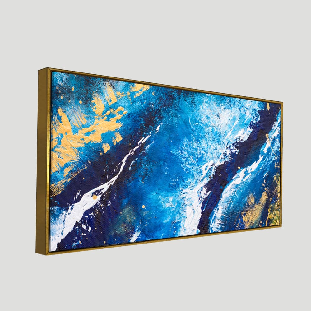 Contemporary Abstract Dark Blue Premium Canvas Wall Painting