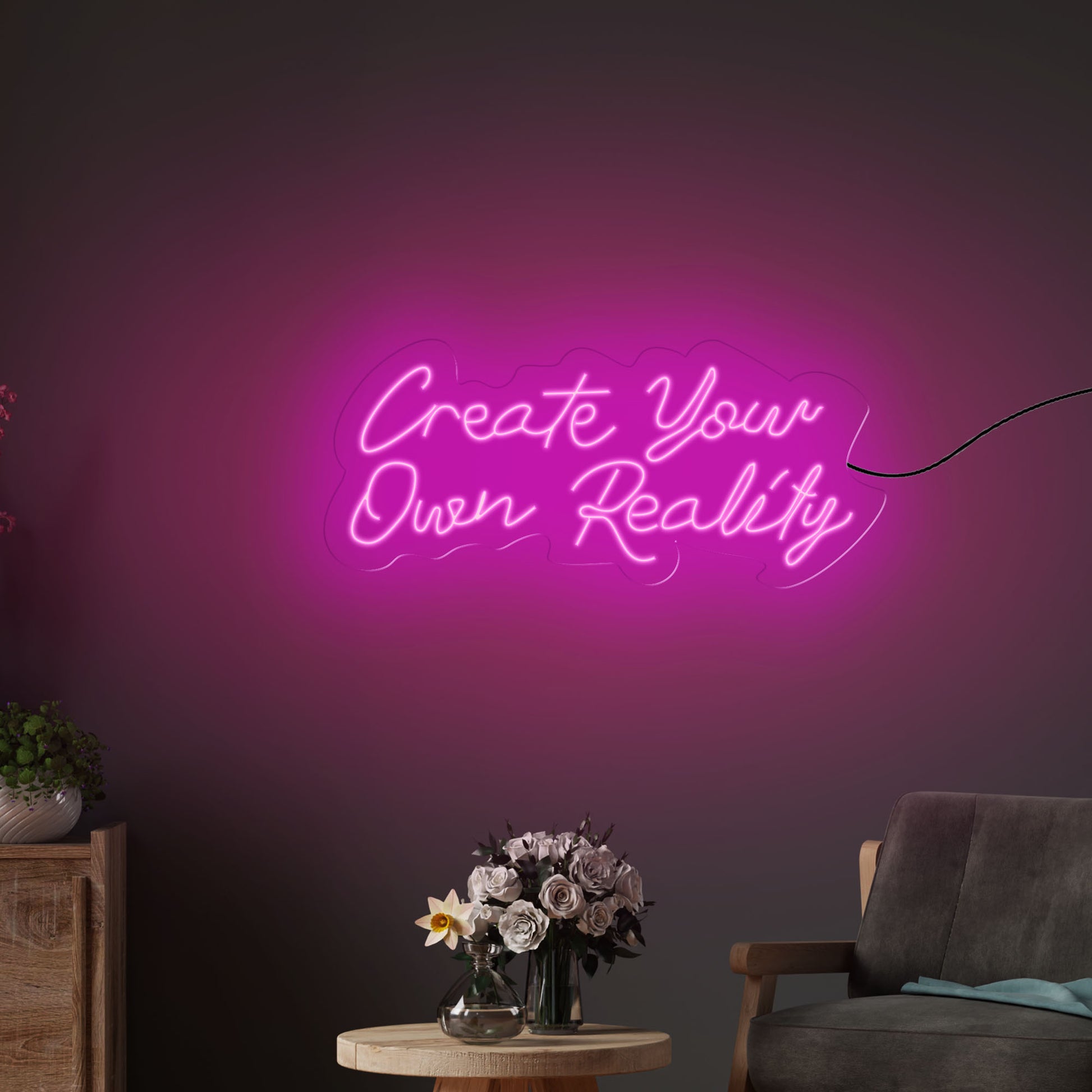 Create Your Own Reality Text Neon Sign LED Light