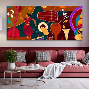 Dance & Music Instruments Canvas Wall Painting