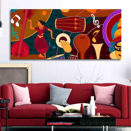 Dance & Music Instruments Canvas Wall Painting