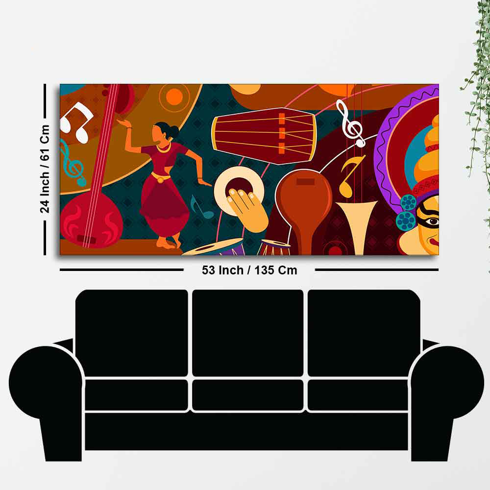 Dance & Music Instruments Canvas Wall Painting