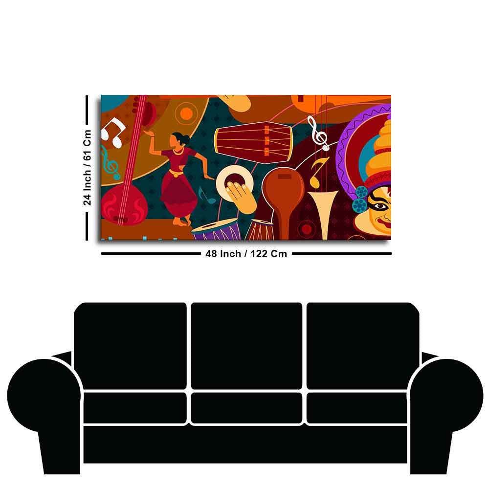 Dance & Music Instruments Premium Canvas Wall Painting