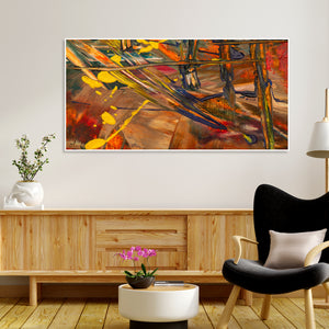 Dark Abstract Texture Floating Frame Wall Painting