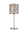 Decorative Flower Pattern Table Lamp with Silver Finish Base