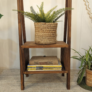 Decorative Wooden Floor Lamp with Brown Base and Jute Fabric Lampshade