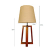 Decorative Wooden Table Lamp with Jute Shade & Brown Base