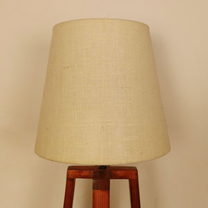 Decorative Wooden Table Lamp with Jute Shade & Brown Base