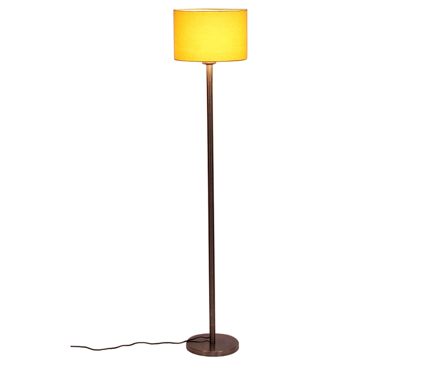 Decorative Yellow Color Drum Shaped Designer Steel Floor Lamp
