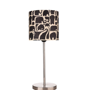 Designer Elephant Shade Table Lamp with Silver Finish Base