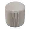 Designer Wide Round Tufted Velvet Ottoman
