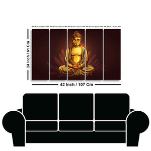 Devotional Buddha Meditating Canvas Wall Painting