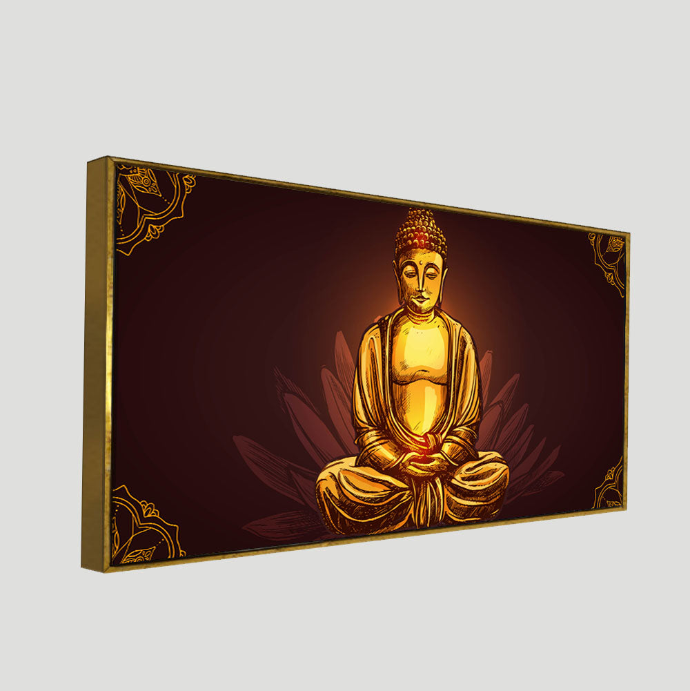 Devotional Buddha Meditating Canvas Wall Painting