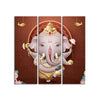 Devotional Lord Ganesha Canvas Wall Painting of Three Pieces