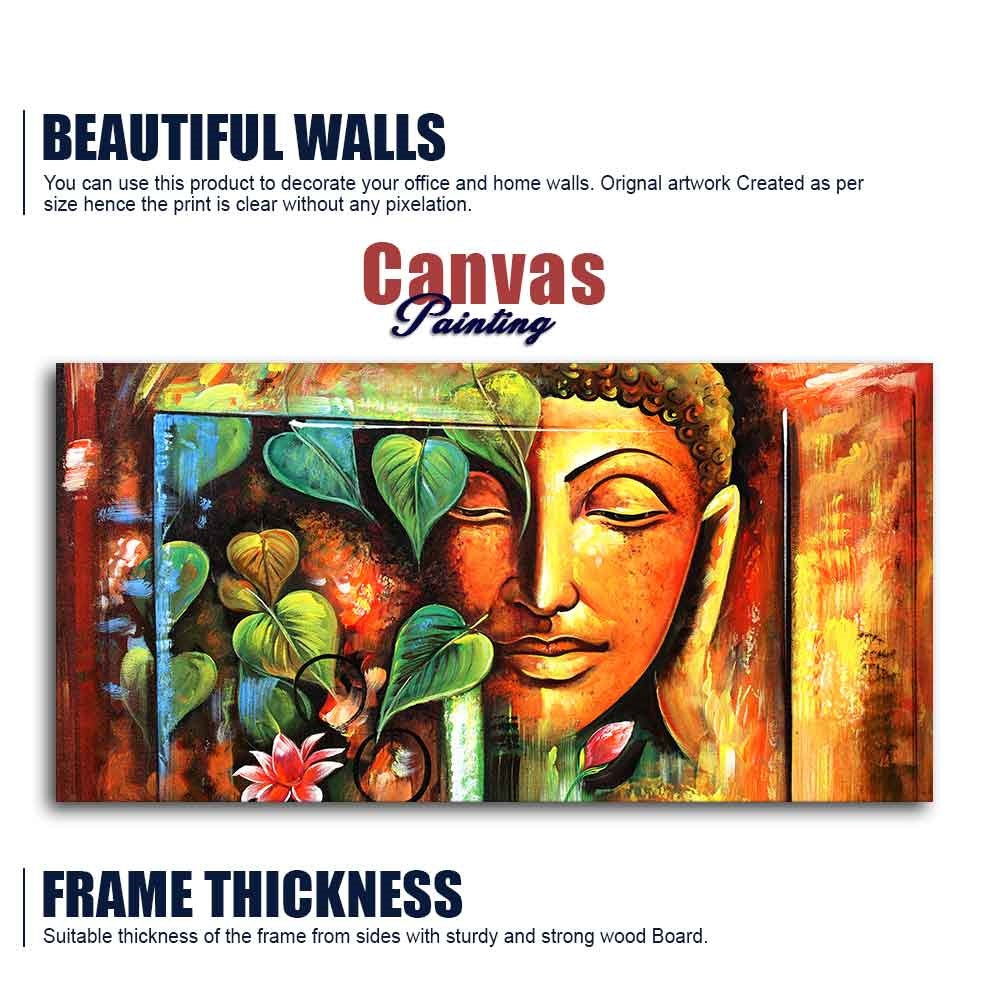 Divine Gautama Buddha Face Premium Frame Wall Painting