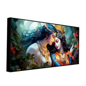 Divine Luster Painting of Radha Krishna Canvas Wall Painting