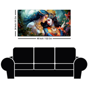 Divine Luster Painting of Radha Krishna Canvas Wall Painting