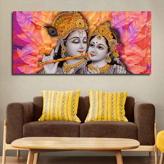 Divine Radha Krishna Big Canvas Wall Painting