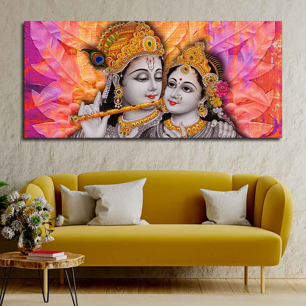 Divine Radha Krishna Big Canvas Wall Painting