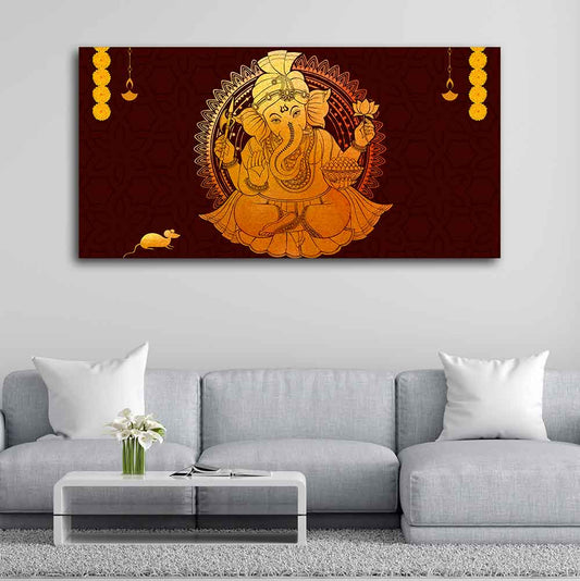 Divine Shree Ganesh Canvas Wall Painting