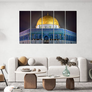 Dome of the Rock Islamic Monument Wall Painting Set of 5