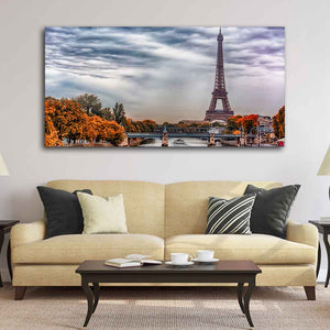 Eiffel Tower and Seine River Bedroom Wall Painting