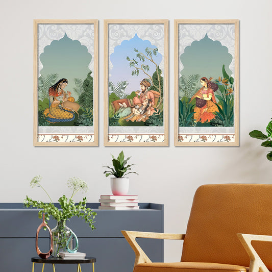 Elegance of the East Royal Mural Art Wall Frame Set of Three