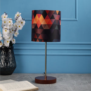 Elegant Designer Printed Cylindrical Shaped Table Lamp