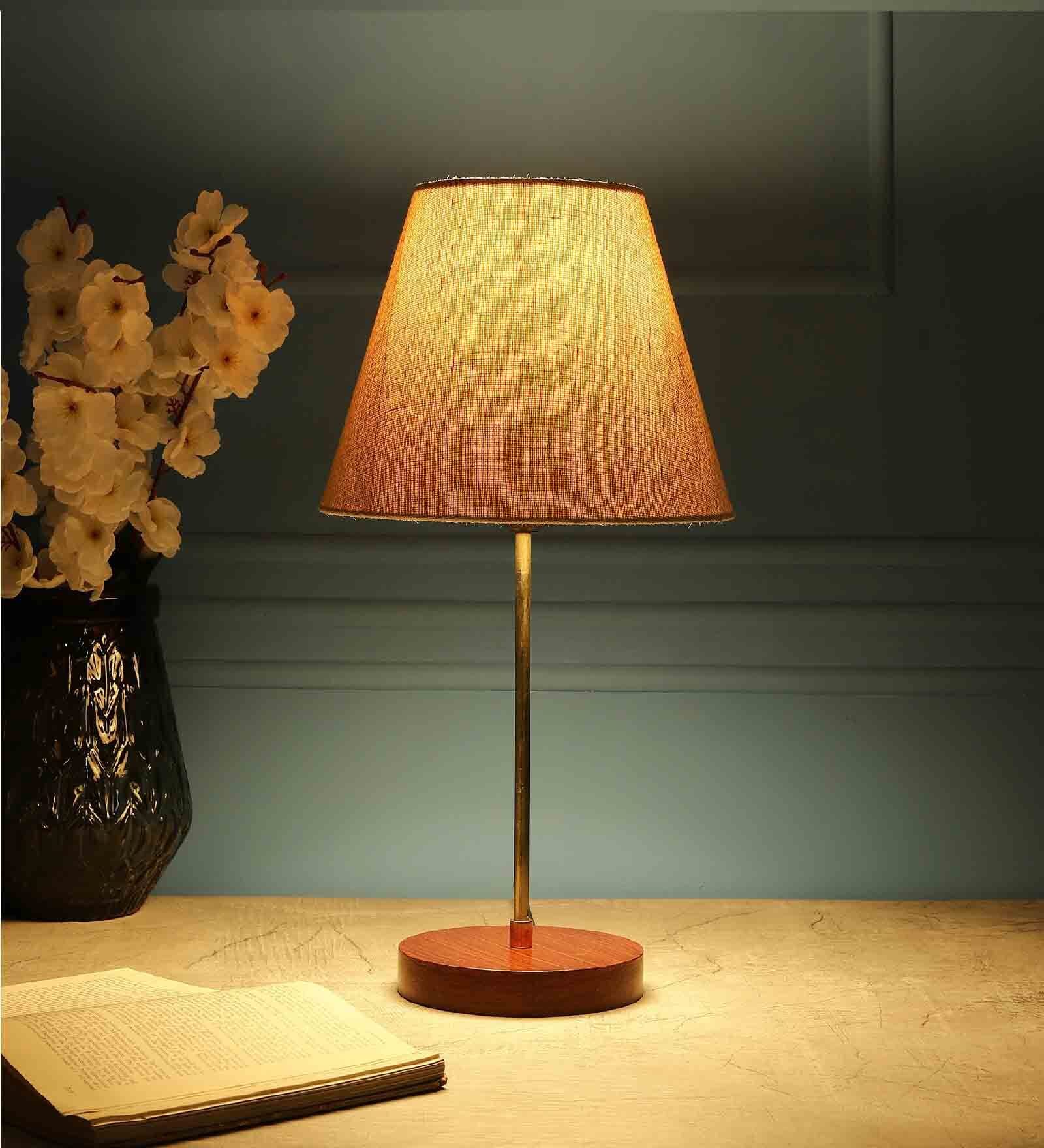 Elegant Night Lamp with Aluminum Base Table Lamp Shade