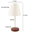 Elegant Night Lamp with Wooden Base Table Lamp White Shade